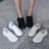 (White,EU39)Scarpe da ginnastica donna running sneakers slip on jogging palestra comode moda 5