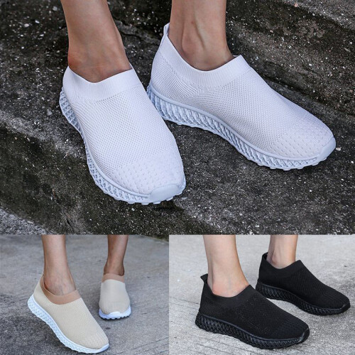 (White,EU40)Scarpe da ginnastica donna running sneakers slip on jogging palestra comode moda 2