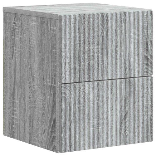 VidaXL vidaXL Wall-Mounted Bedside Cabinet 2 pcs Grey Sonoma Engineered Wood 1