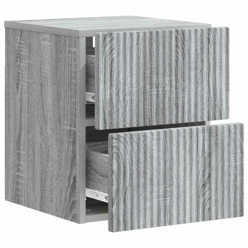 VidaXL vidaXL Wall-Mounted Bedside Cabinet 2 pcs Grey Sonoma Engineered Wood 2
