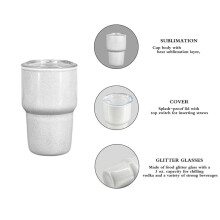 6PCS 3oz Tumbler Shot Glass with Straw and Lids , Sublimation Double Layer Shot Glasses Set for Drinks, Coffee