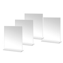 Akryl Tavelram 4x6 Tum, 4-Pack Plast Tavelramar Hållare Stående, Dubbelsidig Bild Skrivbordsskärm
