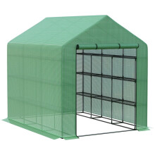 4-Tier Walk-in Greenhouse 244x180x210cm