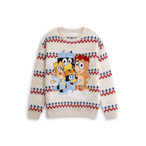 Bluey (Medium) Bluey Christmas Jumper (Unisex Beige)
