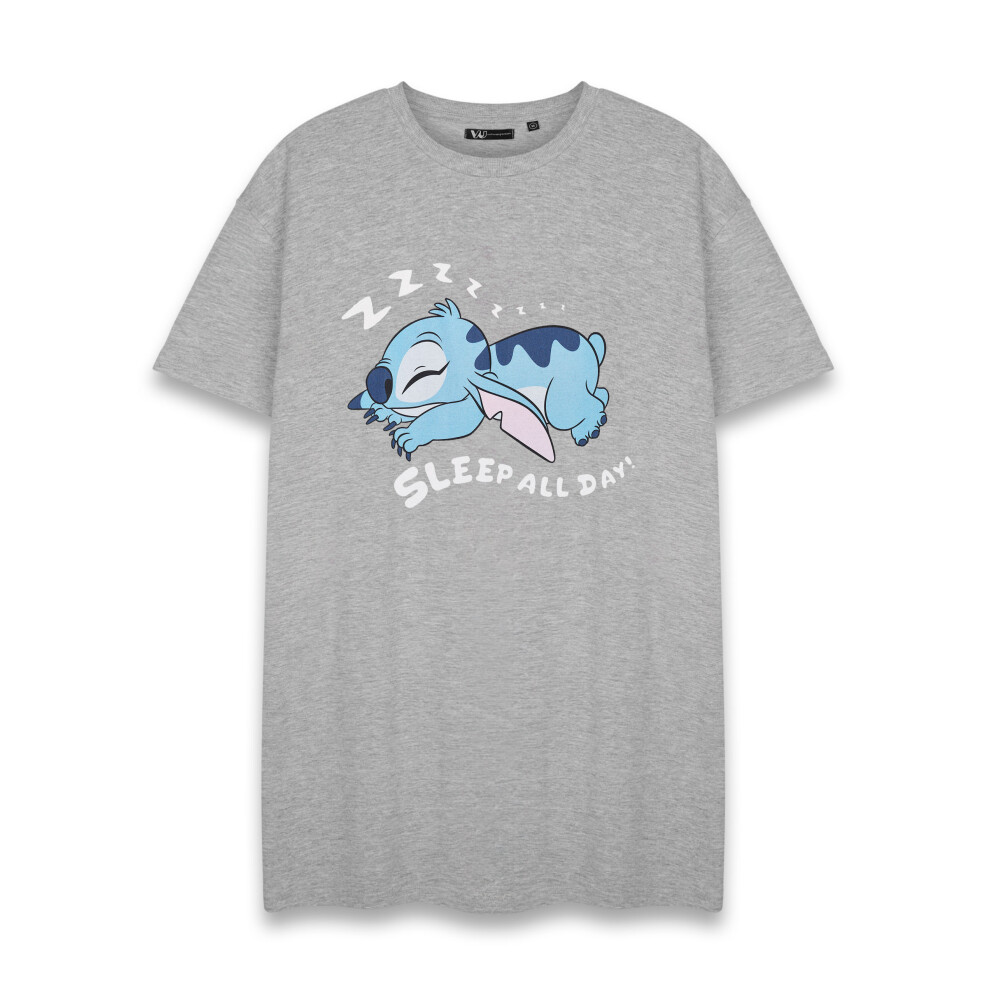 Disney (Large) Lilo & Stitch Short Sleeve Nightdress (Womens Grey)