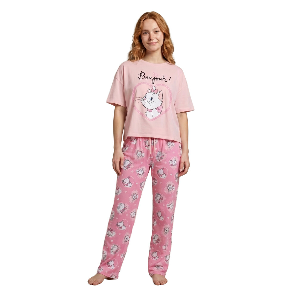 Disney (Medium) The Aristocats Short Sleeve Long Leg Pyjama Set (Womens Pink)