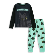 (5-6 Years) How to Train Your Dragon Long Sleeve Long Leg Pyjama Set (Unisex Kids Black)