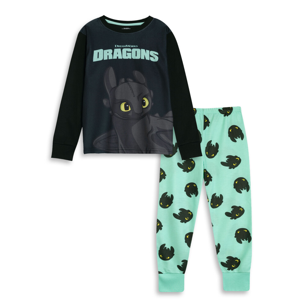 How To Train Your Dragon (5-6 Years) Long Sleeve Long Leg Pyjama Set (Unisex Kids Black)