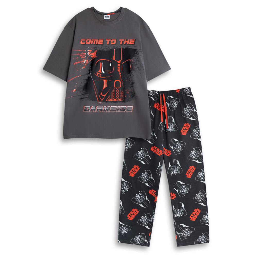 Star Wars (Small) Short Sleeve Long Leg Pyjama Set (Mens Black)