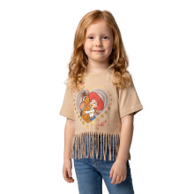 (6-7 Years) Disney Toy Story Fringe Short Sleeved T-Shirt (Girls Beige)