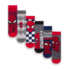 (13-2 UK Child) Marvel Spiderman Calf Socks Set of 6 (Boys Multicoloured)