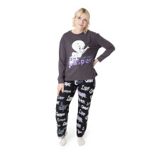 (Small) Casper Long Sleeve Long Leg Pyjama Set (Womens Grey)