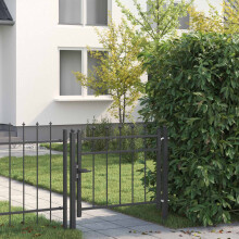 vidaXL Fence Gate HORST 100 x 75 cm Metal Black Lockable