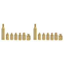 14-Teiliges Set mit Lötspitzen für Heißschmelzeinsätze, M2, M2,5, M3, M5, M6, Muttern, Eingebettetes Gewindeeinführungsset Aus Messing.