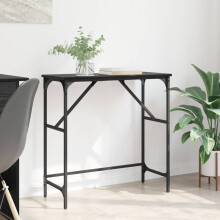 vidaXL Console Table Black Oak 75 x 32 x 75 cm Engineered Wood