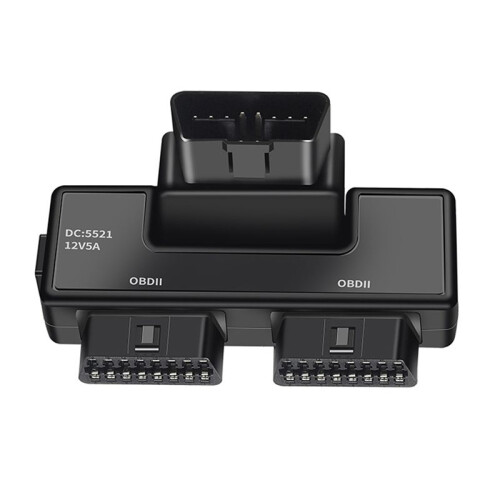 2X OBD2 One Divided Into Two Adaptor Wire 16 Pin 16 Core OBD Expansion Cable Connector Adapter Cable Universal Dc5521 1