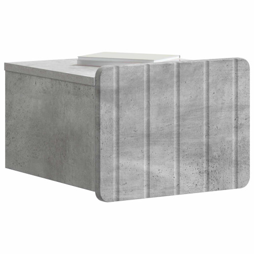 VidaXL vidaXL Wall-Mounted Bedside Cabinet with Drawer 2 pcs Concrete Grey 2