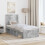 VidaXL vidaXL Bed Frame Concerte Grey 75 x 190 cm Solid Pine Wood 5