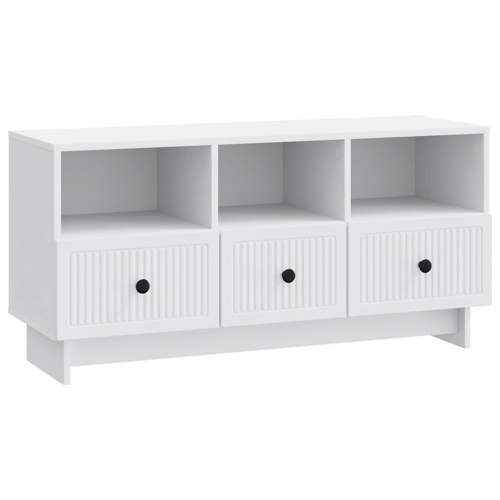 Vidaxl Tv Cabinet With Drawer White 102 X 34.5 X 50 Cm Engineered Wood
