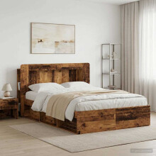 vidaXL Headboard Cabinet with Storage Old Wood Engineered Wood