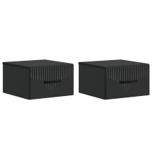 vidaXL Wall-Mounted Bedside Cabinet 2 pcs Black 34.5 x 33 x 20 cm