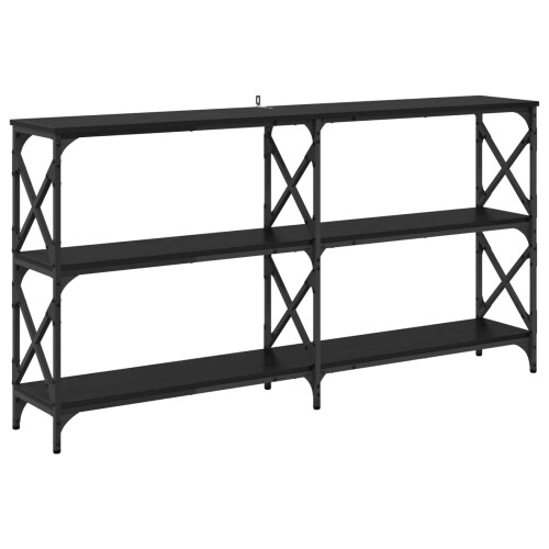 VidaXL vidaXL Console Table Black Oak 156 x 28 x 80.5 cm Engineered Wood 1