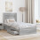 VidaXL vidaXL Bed Frame Grey Sonoma and Silver 75 x 190 cm Engineered Wood 5