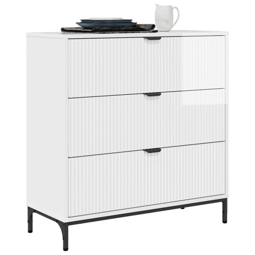 VidaXL vidaXL Sideboard High Gloss White 79.5 x 33 x 82 cm Engineered Wood 2