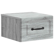 vidaXL Wall-Mounted Bedside Cabinet Grey Sonoma 34.5 x 33 x 20 cm