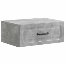 vidaXL Wall-Mounted Bedside Cabinet Concrete Grey 49 x 34.5 x 20 cm