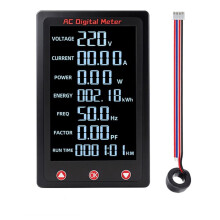 Peacefair High-Precision AC Digital Display Meter 80-260V/100A Voltage Current and Power Meter Overload Alarm Closure