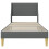 VidaXL vidaXL Bed Frame with Headboard Dark Grey 90 x 190 cm Fabric 4