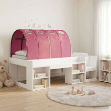 vidaXL Bed with Tunnel 4 pcs White and Red Engineered Wood