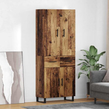 vidaXL Highboard with Drawer 2 pcs Old Wood 69.5 x 34 x 180 cm