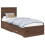 VidaXL vidaXL Bed Frame Brown Oak and Silver 75 x 190 cm Engineered Wood 2