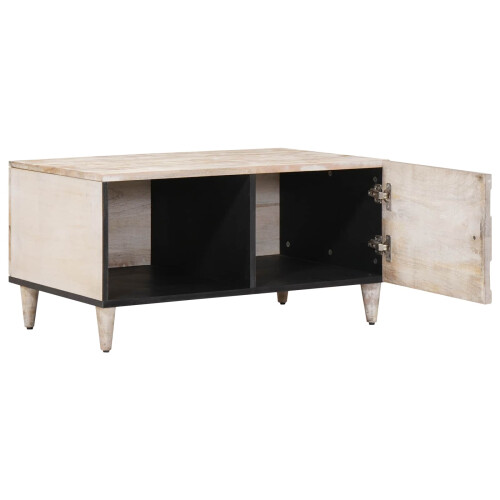 VidaXL vidaXL Coffee Table White 80 x 50 x 40 cm Solid Mango Wood 2