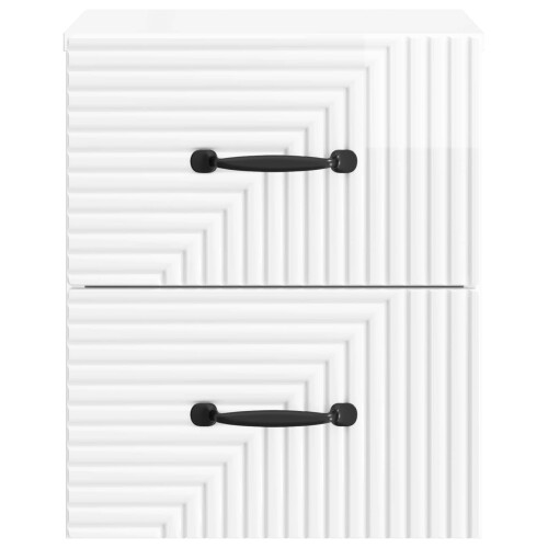 VidaXL vidaXL Wall-Mounted Bedside Cabinet with Drawer 2 pcs High Gloss White 2