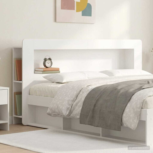 VidaXL vidaXL Headboard Cabinet with Storage White Engineered Wood