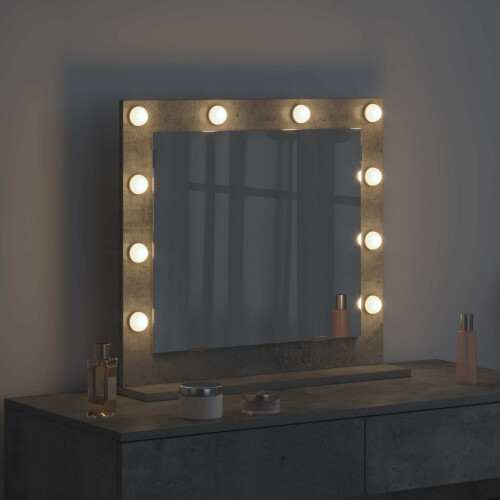 VidaXL vidaXL Vanity Mirror Rectangular Concrete Grey 60 x 55 x 18 cm 2