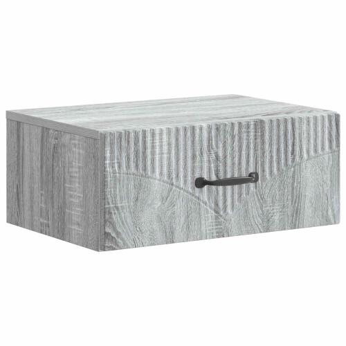 VidaXL vidaXL Wall-Mounted Bedside Cabinet 2 pcs Grey Sonoma Engineered Wood 1