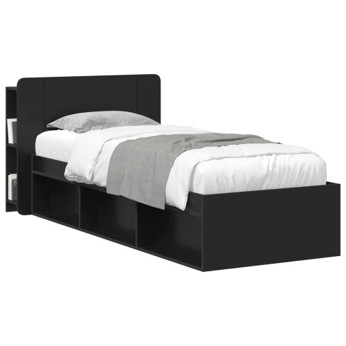 VidaXL vidaXL Headboard Cabinet with Storage Black Engineered Wood 1