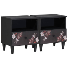vidaXL Bedside Table 2 pcs Brown 40 x 33 x 46 cm Solid Mango Wood