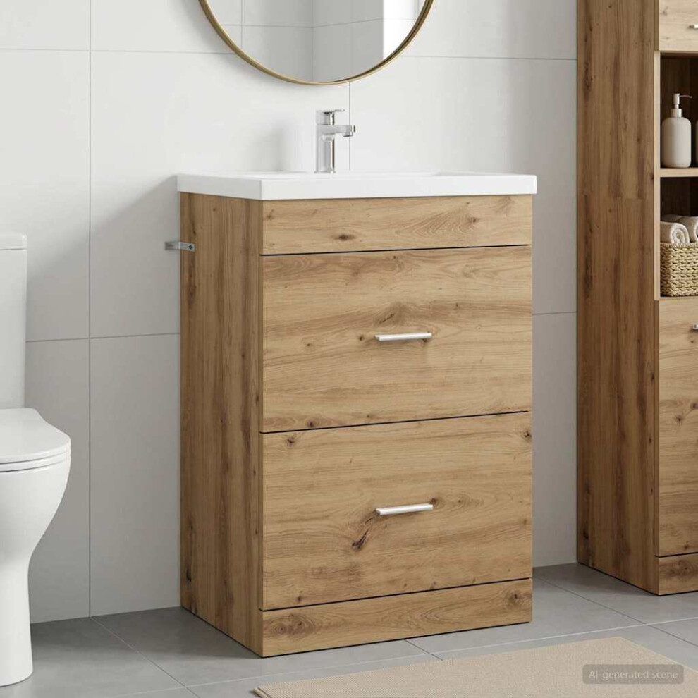 Vidaxl Bathroom Under Sink Cabinet Artisan Oak 56 X 37.5 X 81 Cm