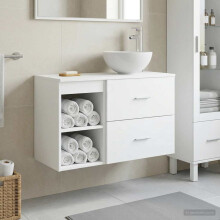 vidaXL Bathroom Furniture Set 2 pcs White Engineered Wood