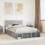 VidaXL vidaXL Bed Frame with Shelf Concrete Grey 160 x 200 cm Engineered Wood 1