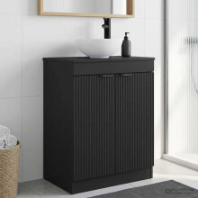 vidaXL Bathroom Vanity with Sink Black 54 x 35 x 83 cm Engineered Wood