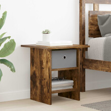 vidaXL Bedside Table Smoked Oak 41 x 40 x 45 cm Engineered Wood