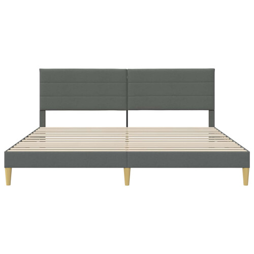 VidaXL vidaXL Bed Frame with Headboard Dark Grey 180 x 200 cm Fabric 2
