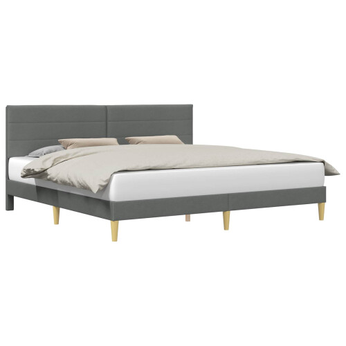 VidaXL vidaXL Bed Frame with Headboard Dark Grey 180 x 200 cm Fabric 1