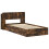 VidaXL vidaXL Bed Frame with Storage Smoked Oak 100 x 200 cm Engineered Wood 3